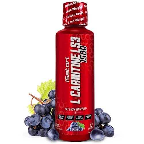 iSatori L-Carnitin LS3 1500 - Flüssiges L-Carnitin mit Acetyl & Tartrat, Stimulanzienfreie Energie, Kalorienarm, Zucker- & Glutenfrei, Keto-freundlich, Traubengeschmack (32 Portionen)