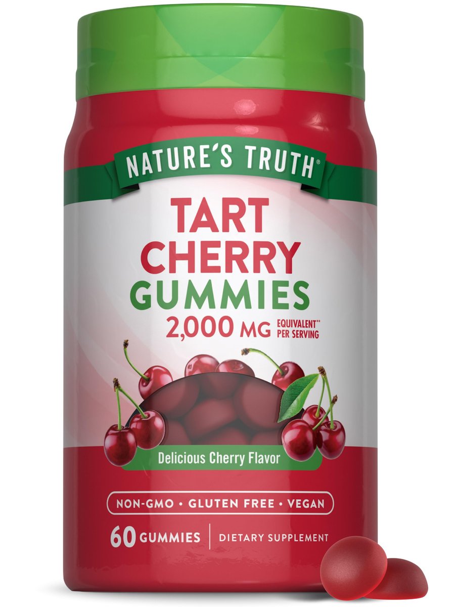Nature's Truth Sauerkirsch-Gummis | 60 Stück | Vegan, Non-GMO & Glutenfrei | Kirschgeschmack