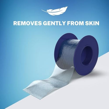 Niveus Sanftes Silikon-Klebeband – von Zahnärzten entwickelt, klares, weiches, perforiertes Silikon-Klebeband, FSA/HSA-zugelassen, für empfindliche Haut (1 blaue Rolle)