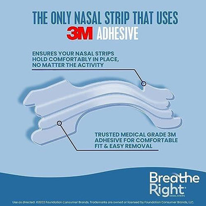 Breathe Right Nasal Strips Clear Small/Medium – 30 Stück, gegen Schnarchen, Nasenverstopfung, Allergien