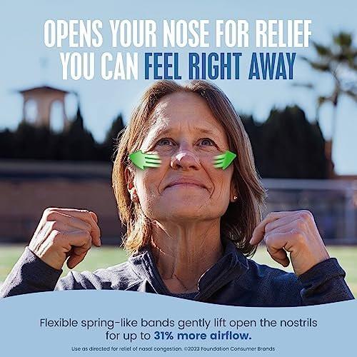 Breathe Right Nasal Strips Clear Small/Medium – 30 Stück, gegen Schnarchen, Nasenverstopfung, Allergien