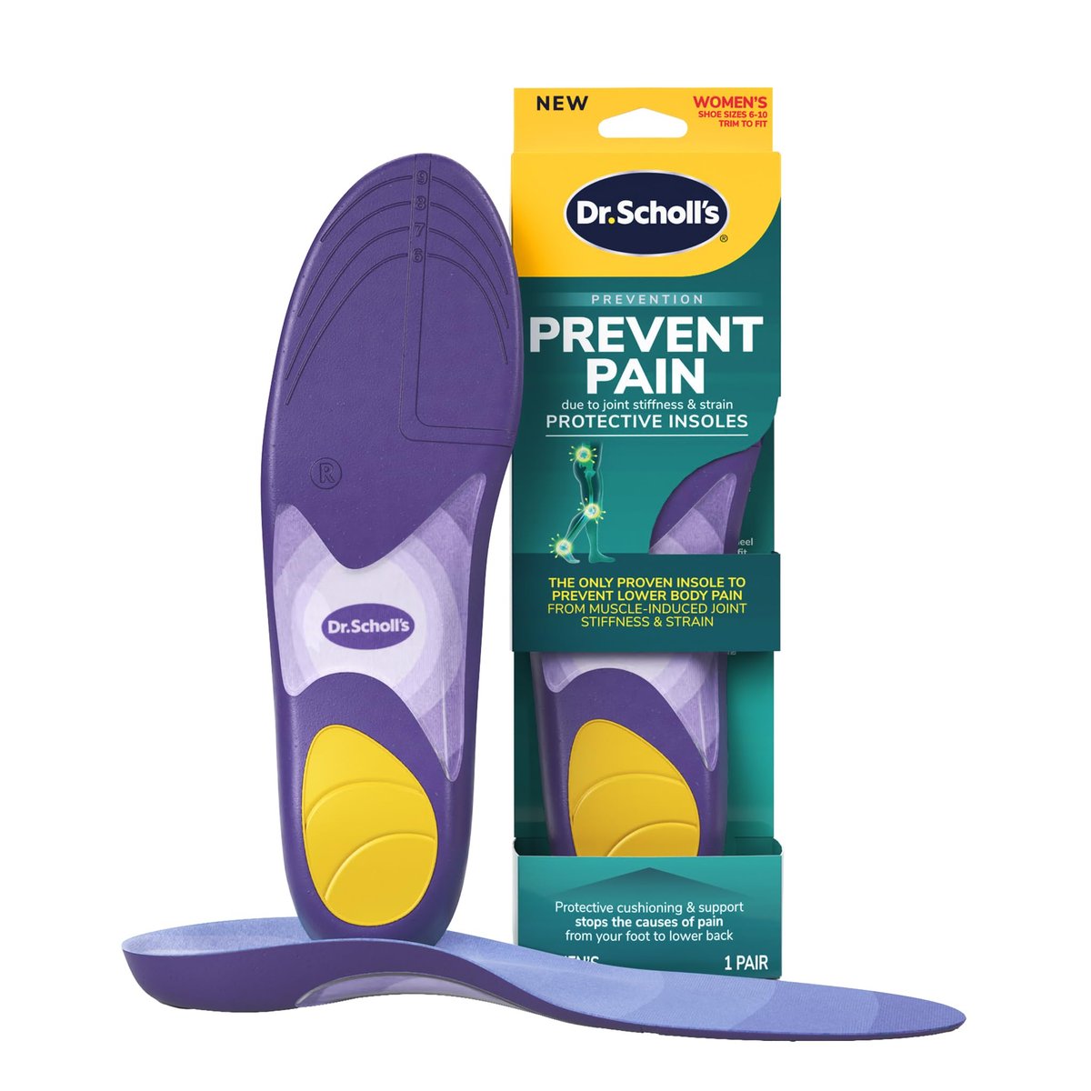 Dr. Scholl’s Prevent Pain Einlegesohlen für Damen, Größe 6-10, 1 Paar: Die einzige nachgewiesene Einlage zur Vorbeugung von Schmerzen im unteren Körper – Fußgewölbestütze für Damen, Schutz vor Rückenschmerzen, Knieschmerzen und Fußschmerzen