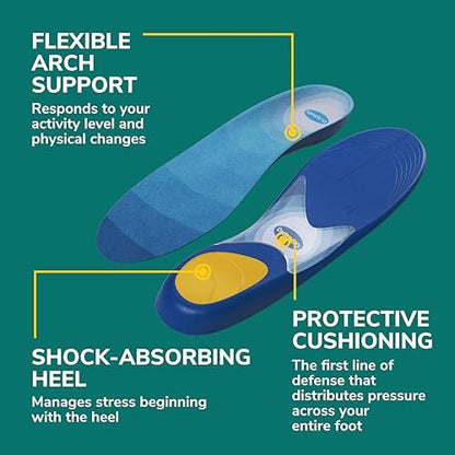 Dr. Scholl's Prevent Pain Protective Einlegesohlen – Schutz vor Fuß-, Knie- und Rückenschmerzen für Herren Größe 8-14