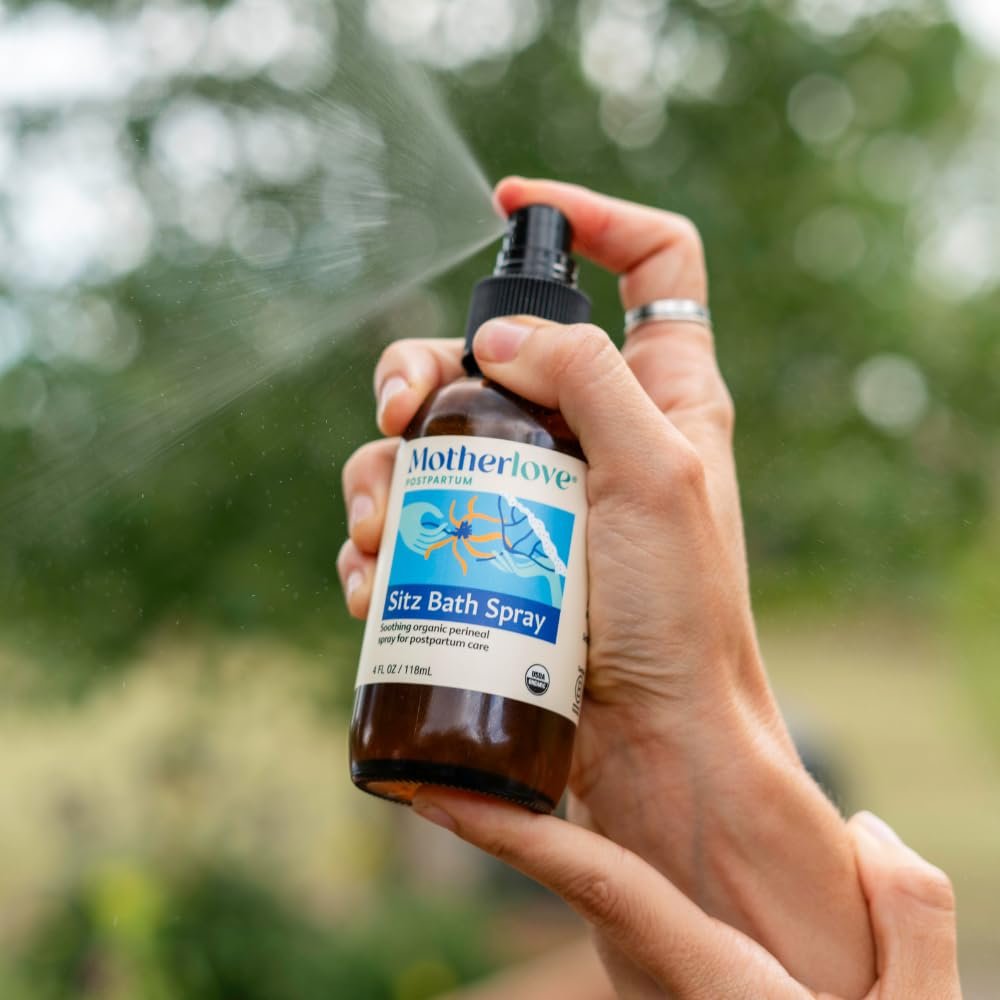 Motherlove Sitz Bad Spray (118 ml) – Kräuter-Peri-Spray mit Hamamelis für die Wochenbettpflege – USDA Bio, vegan & tierversuchsfrei