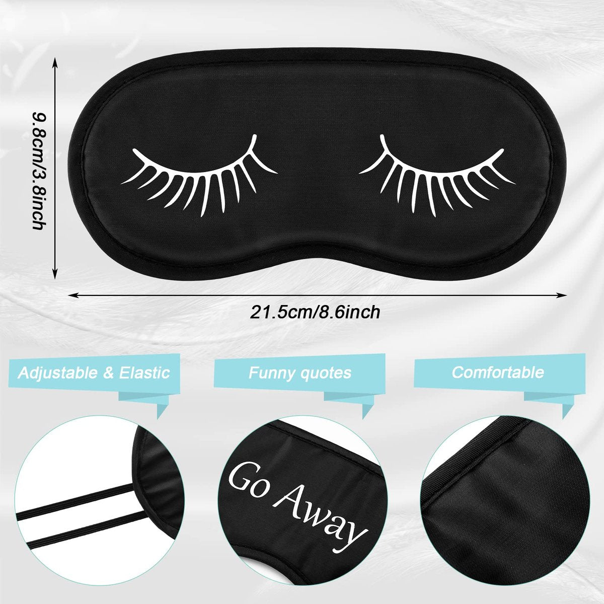 40 Stücke Lustige Schlafmasken für Erwachsene und Kinder – Weiche Augenmasken für erholsamen Schlaf, Reisen und Partys (Schwarz)