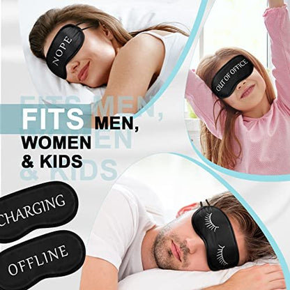 40 Stücke Lustige Schlafmasken für Erwachsene und Kinder – Weiche Augenmasken für erholsamen Schlaf, Reisen und Partys (Schwarz)