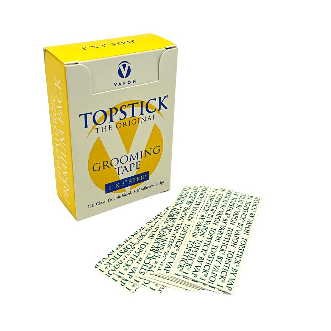 Vapon Topstick 1" x 3" Klare Streifen – Hypoallergen, Premium-Pack mit 120 Stück