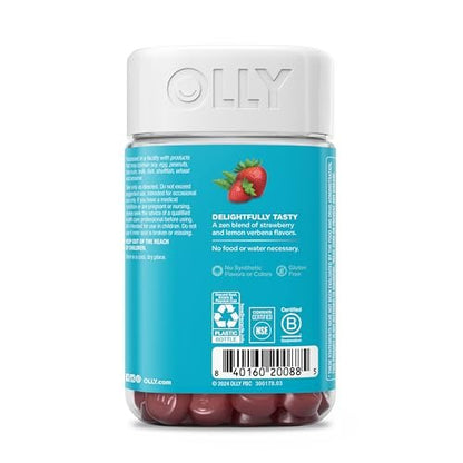 OLLY Goodbye Stress Gummibärchen mit GABA, L-Theanin und Zitronenmelisse – Stressabbau, Blaubeergeschmack, 60 Stück