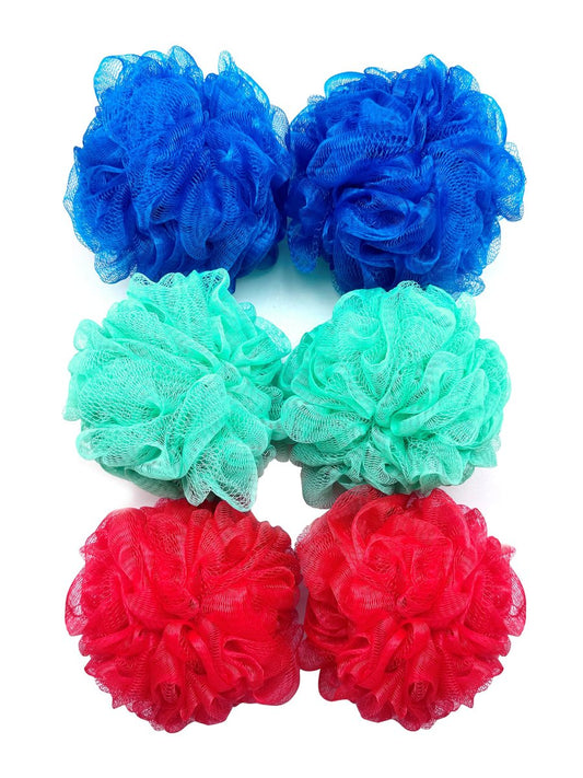 6-teiliges Peeling-Bade- und Dusch-Loofah-Set, mehrfarbig