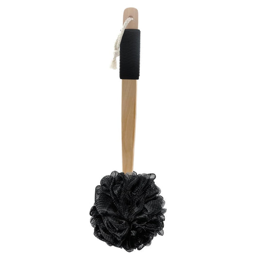 Peeling-Bürste aus Holz mit Gummigriff – Körperpeeling-Bürste für die Dusche, Badeschwamm