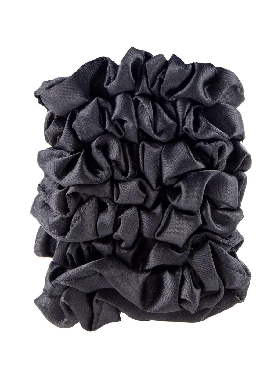 Satin Scrunchies – Keine Falten, keine Schäden – Sanfte, stilvolle Haargummis für dünnes und normales Haar, Schwarz, 8 Stück