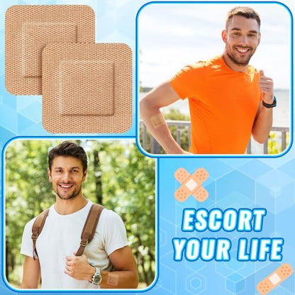Marsui 200 Pcs Klebepflaster Quadratisch Beige Flexible Wundschnellverband Nicht Latex Fingerkuppe für Kleine Schnitte Wundversorgung Diskret Erste Hilfe und Verdeckt Hautstellen (1,5")
