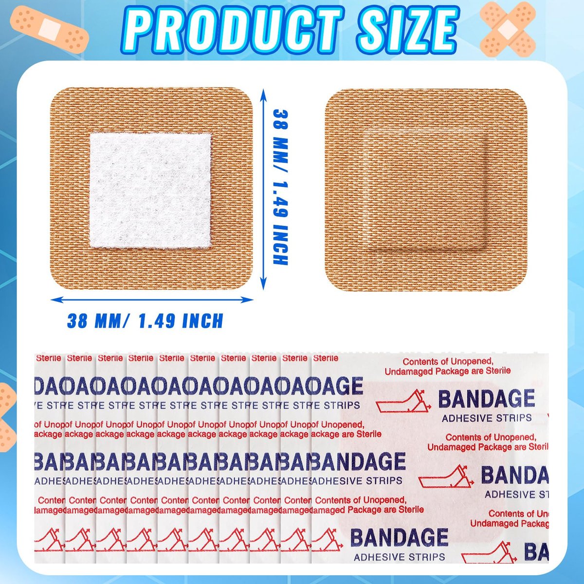 Marsui 200 Pcs Klebepflaster Quadratisch Beige Flexible Wundschnellverband Nicht Latex Fingerkuppe für Kleine Schnitte Wundversorgung Diskret Erste Hilfe und Verdeckt Hautstellen (1,5")
