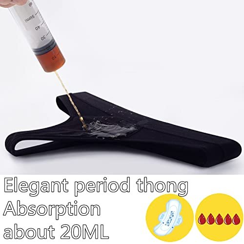 ZVZK Periodenslip für Frauen – Auslaufsichere Perioden-Strings, saugfähige Menstruationsunterwäsche für starke Tage, G-Strings (M, 3x Schwarz)