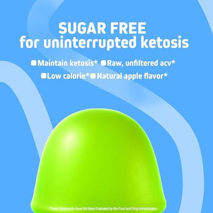 Herbtonics Keto Apfelessig Gummis | Verdauung & Detox | GLP-1 Unterstützung | Zuckerfreie BHB-Formel für Keto – Roh-Apfelessig mit der Mutter – 60 vegane ACV Gummis