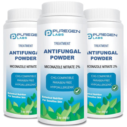 Puregen Labs Antifungal Puder mit 2% Miconazolnitrat gegen Fußpilz, Juckreiz und Ringelflechte – Talkumfrei, 85 g
