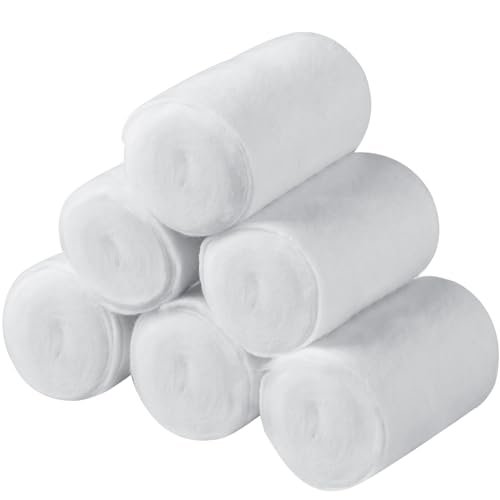 Nuanchu 6 Rollen Gips-Polsterung weich, einzeln verpackt, zur Verwendung mit Gipsbinde, für Halloween-Wrap, Kunstprojekte, Körperabdrücke, Maskenbau, Basteln (5 cm x 2,7 m)