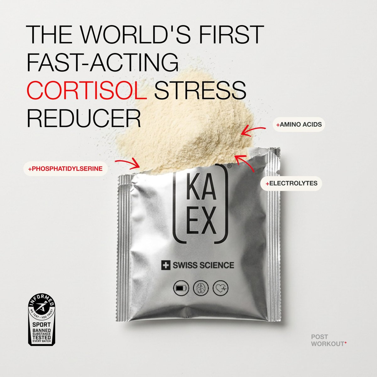 KA EX - Cortisol Stress Reducer für Sportler | Post-Workout-Erholung revolutionieren | Klinisch getestet und von Tausenden Profisportlern vertraut | Schweizer Wissenschaft I Vegan (3er Pack)