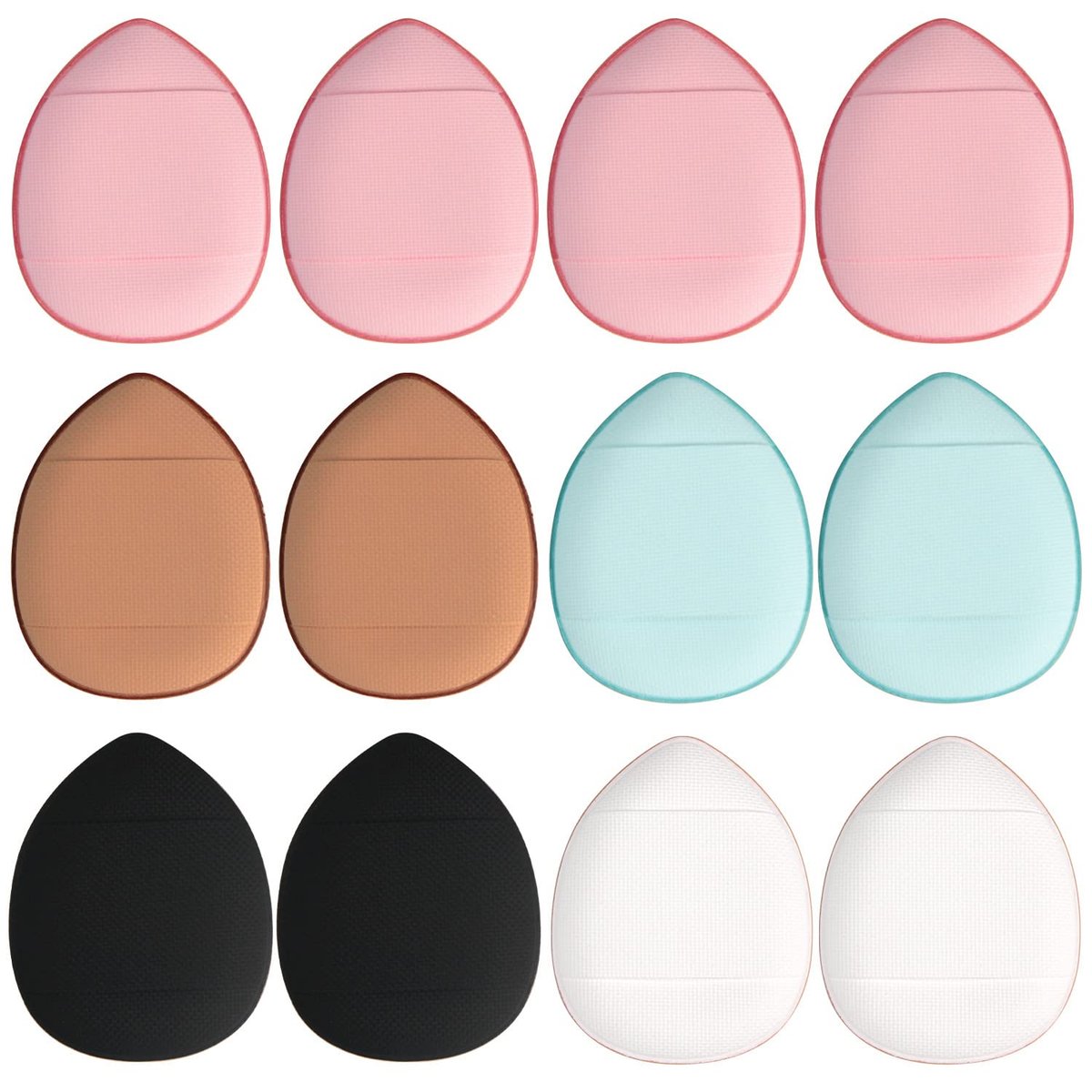 bAnpinSH Finger Puff, 12 Mini Makeup Schwämme für Foundation, Concealer, Lidschatten – Make-up Werkzeuge (5 Farben 1 Set)