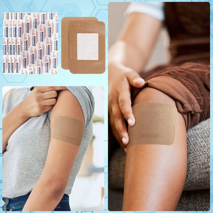 Marsui 60 Stück große Pflaster 3x4 Zoll Wundversorgung flexible Haftpflaster latexfrei Stoff für und schützen Wunden große Größe für Erste-Hilfe-Wundversorgung sortiert