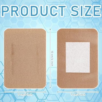 Marsui 60 Stück große Pflaster 3x4 Zoll Wundversorgung flexible Haftpflaster latexfrei Stoff für und schützen Wunden große Größe für Erste-Hilfe-Wundversorgung sortiert
