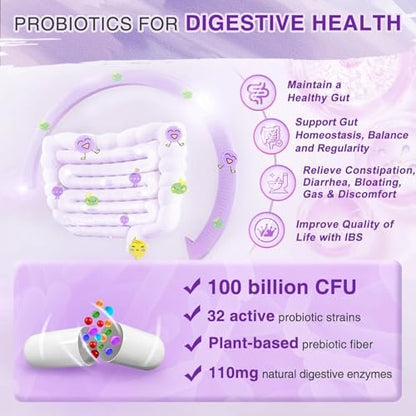 ZEBORA Probiotika für Frauen Verdauungsgesundheit mit Enzymen & Präbiotika 100 Milliarden KBE | Vaginale Probiotika mit D-Mannose & Cranberry | Unterstützung der Harnwege | Immunsystem, 90 Kapseln