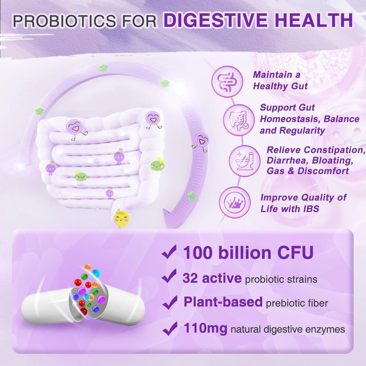 ZEBORA Probiotika für Frauen Verdauungsgesundheit mit Enzymen & Präbiotika 100 Milliarden KBE | Vaginale Probiotika mit D-Mannose & Cranberry | Unterstützung der Harnwege | Immunsystem, 90 Kapseln