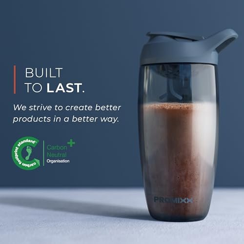 Promixx Pursuit Protein Shaker Flasche (32 oz) – Lautloser No-Ball Mixer, Auslaufsicherer Deckel, BPA/BPS & Phthalat-freies ECOZEN – Leicht zu reinigender Shaker-Becher für Proteinshakes, Pre- & Post-Workout-Smoothies