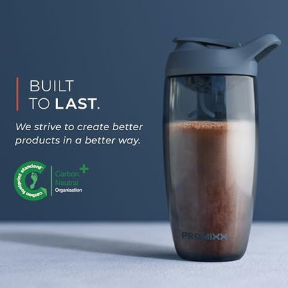 Promixx Pursuit Protein Shaker Flasche (32 oz) – Lautloser No-Ball Mixer, Auslaufsicherer Deckel, BPA/BPS & Phthalat-freies ECOZEN – Leicht zu reinigender Shaker-Becher für Proteinshakes, Pre- & Post-Workout-Smoothies