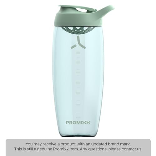 Promixx Pursuit Protein Shaker Flasche (32 oz) – Lautloser No-Ball Mixer, Auslaufsicherer Deckel, BPA/BPS & Phthalat-freies ECOZEN – Leicht zu reinigender Shaker-Becher für Proteinshakes, Pre- & Post-Workout-Smoothies