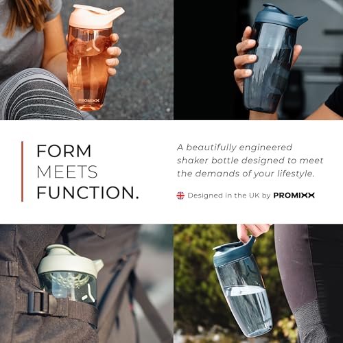 Promixx Pursuit Protein Shaker Flasche (32 oz) – Lautloser No-Ball Mixer, Auslaufsicherer Deckel, BPA/BPS & Phthalat-freies ECOZEN – Leicht zu reinigender Shaker-Becher für Proteinshakes, Pre- & Post-Workout-Smoothies