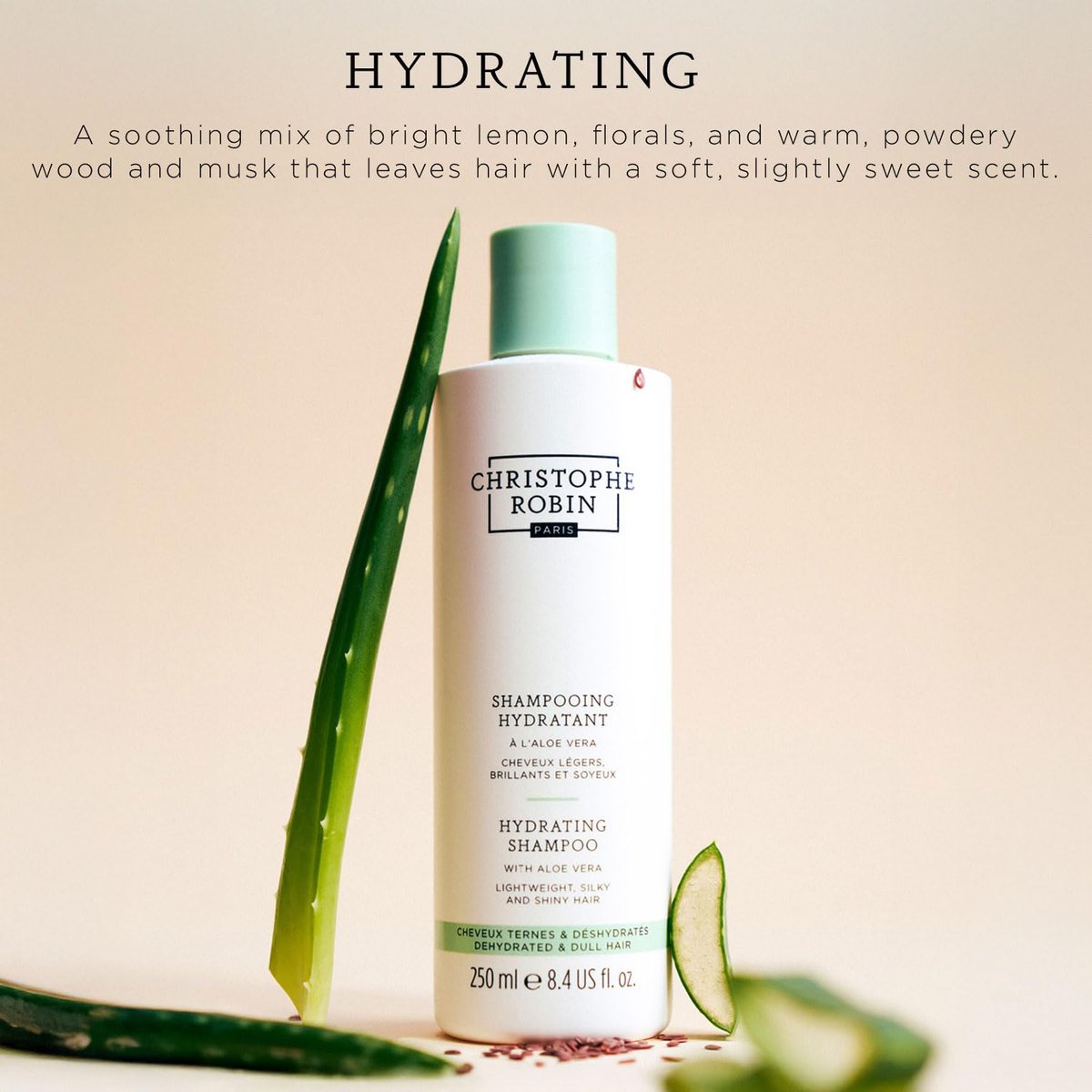 Christophe Robin Feuchtigkeitsspendende Leave-In Creme mit Aloe Vera für trockenes Haar – Hitzeschutz, 150 ml