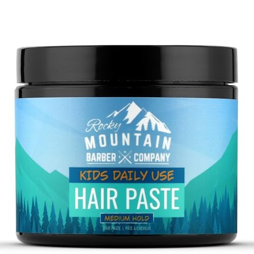 Rocky Mountain Barber Company Haarstyling-Paste für Jungen - Großer 4 oz Behälter - Mittlerer Halt für alle Frisuren - Zitrusduft
