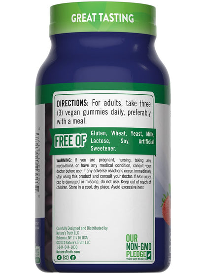 Nature's Truth Zink-Gummis für Erwachsene | 50 mg | 120 Stück | Vegan, Nicht-GVO & Glutenfrei | Gemischter Beerengeschmack
