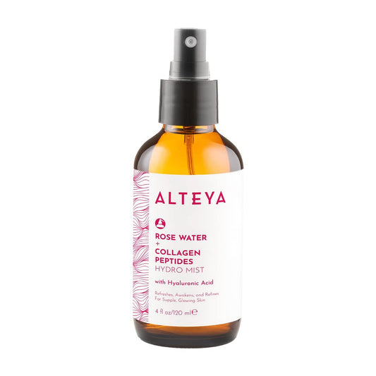 Alteya Organics Rosenwasser Gesichtstonikum – Mit Kollagenpeptiden & Hyaluronsäure – Feuchtigkeitsspendender Gesichtsnebel für Anti-Aging, Straffung & strahlende Haut – 120 ml