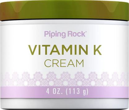 Piping Rock Vitamin K Creme | 118 ml | Gegen Blutergüsse, Augenringe, Besenreiser, für Haut und Gesicht