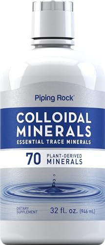 Piping Rock Kolloidale Mineralien Flüssigkeit | 946 ml | mit 70 pflanzlichen Mineralien | Spurenelemente Ergänzung | Ungesüßt | Vegetarisch, Ohne Gentechnik, Glutenfrei