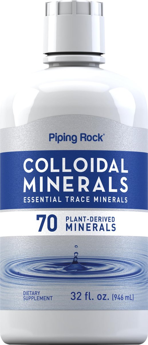 Piping Rock Kolloidale Mineralien Flüssigkeit | 946 ml | mit 70 pflanzlichen Mineralien | Spurenelemente Ergänzung | Ungesüßt | Vegetarisch, Ohne Gentechnik, Glutenfrei