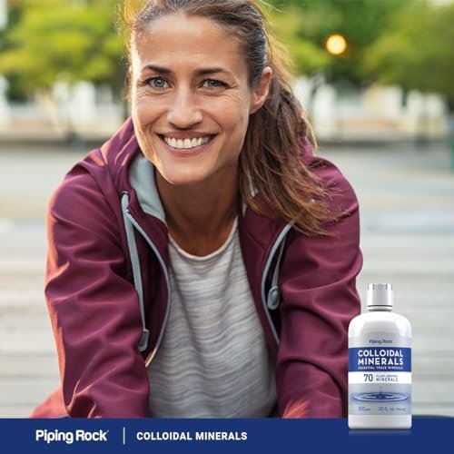 Piping Rock Kolloidale Mineralien Flüssigkeit | 946 ml | mit 70 pflanzlichen Mineralien | Spurenelemente Ergänzung | Ungesüßt | Vegetarisch, Ohne Gentechnik, Glutenfrei