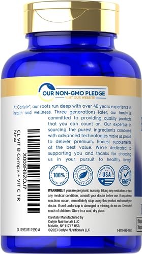 Carlyle Stress B Complex mit Vitamin C | 180 Tabletten | mit B6, B12, Folsäure, Biotin | Vegetarisch, Nicht-GVO & Glutenfrei