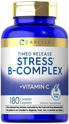 Carlyle Stress B Complex mit Vitamin C | 180 Tabletten | mit B6, B12, Folsäure, Biotin | Vegetarisch, Nicht-GVO & Glutenfrei