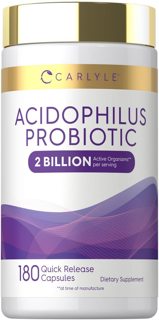 Carlyle Acidophilus Probiotikum für Frauen und Männer – 2 Milliarden KBE, 180 Kapseln, Verdauungsgesundheit, Nicht-GVO & Glutenfrei