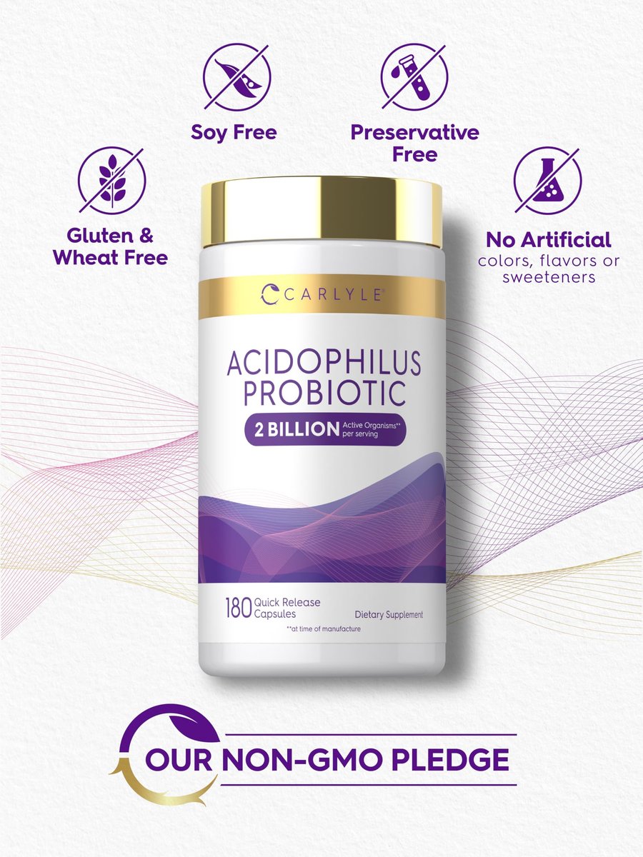 Carlyle Acidophilus Probiotikum für Frauen und Männer – 2 Milliarden KBE, 180 Kapseln, Verdauungsgesundheit, Nicht-GVO & Glutenfrei