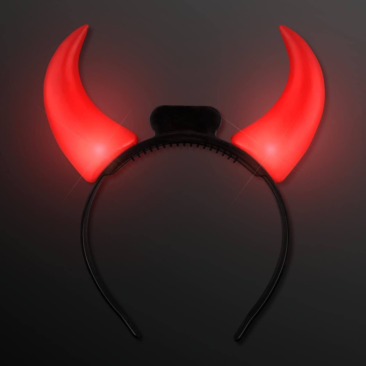 FlashingBlinkyLights Große rote Teufelshörner Leucht-Stirnband