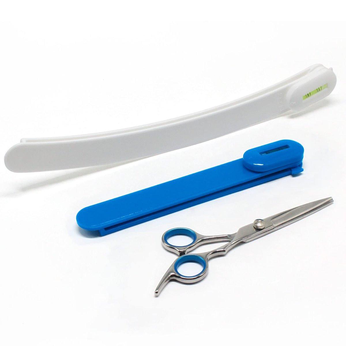Haarschneidescheren Set für Frauen – DIY Haarschnitt zu Hause für Pony, Layers und Spliss – inkl. Friseurschere und Kamm – Blau (3-teilig)