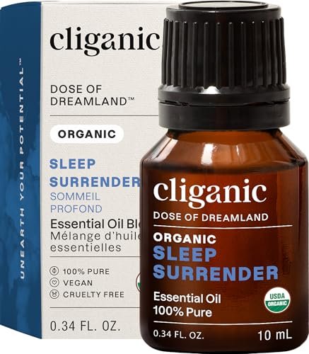 Cliganic Bio Schlaföl Sleep Surrender Blend – Dose of Dreamland (Verpackung kann variieren) 0,33 Fl Oz