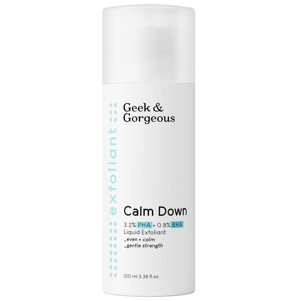 Geek & Gorgeous Calm Down 4% PHA + BHA Liquid 100ml – Sanftes Peeling für empfindliche Haut