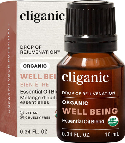 Cliganic Bio ätherische Öle Mischung – Well Being – Tropfen der Erneuerung (Verpackung kann variieren)