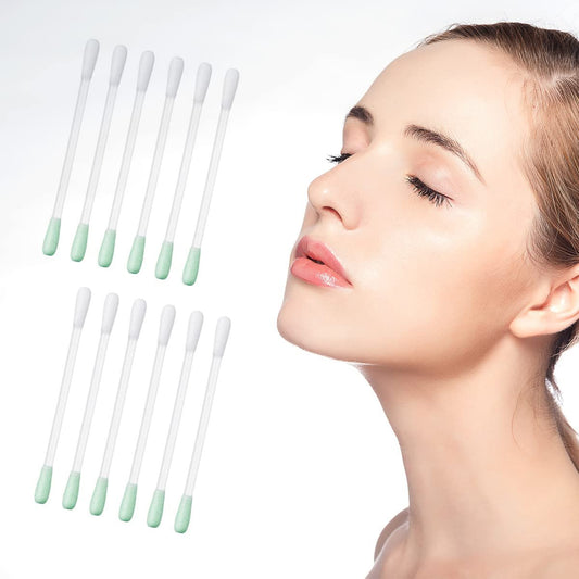 50 Stück Vitamin-E-Getränkte Baumwoll-Abschminkstäbchen - Einweg-Make-up-Korrekturstäbchen für Augen, Lippen, Augenbrauen und Wimpern