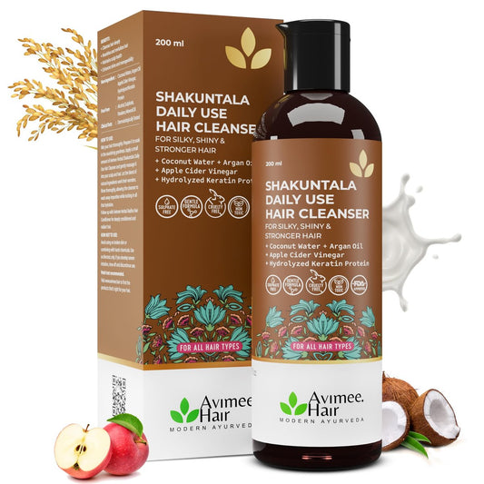 AVIMEE HERBAL Shakuntala Haar-Reiniger | Für alle Haartypen | Empfohlen für die tägliche Anwendung | SLS- & parabenfrei | Reduziert Schuppen mit Joghurt & Milch | 200 ml